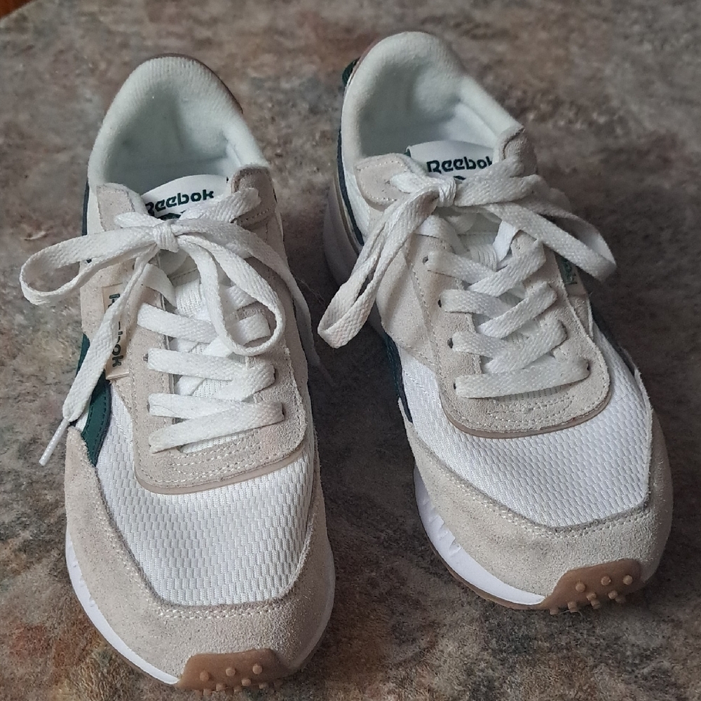 Reebok Classic White and Green Trainers